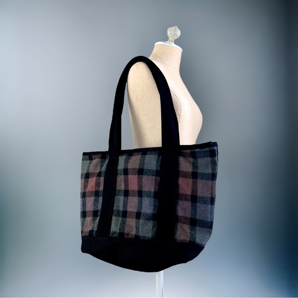 Plaid Tote Bag in Black, Gray and Pink
